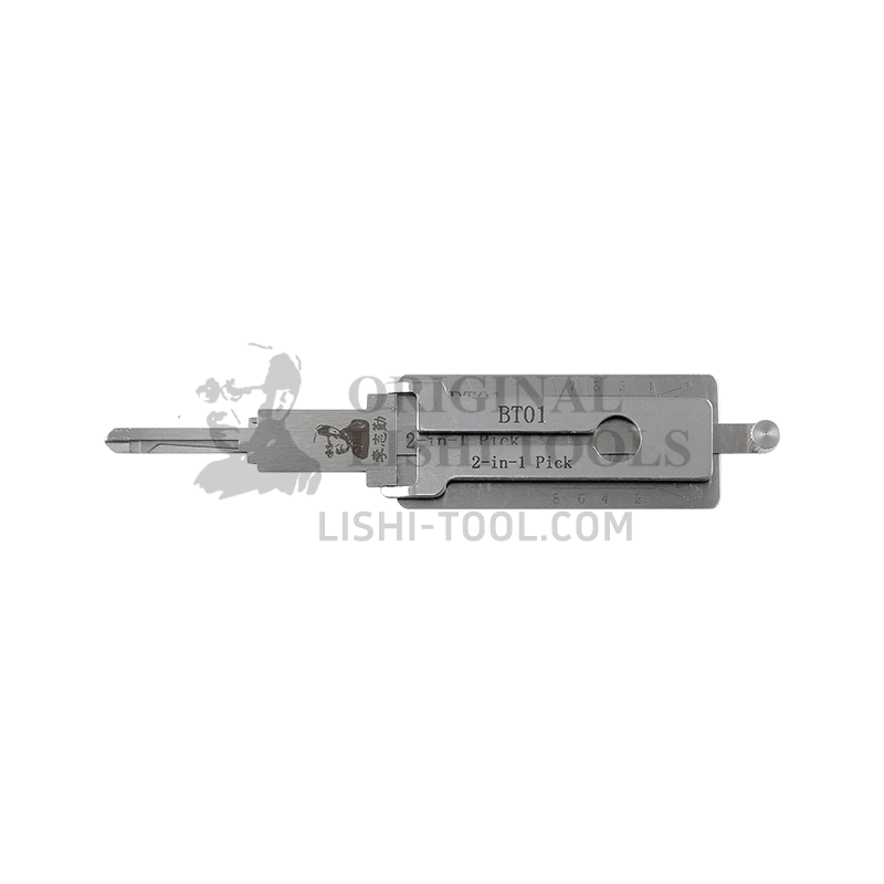 Lishi 2-in-1 (8-CUT) BT01 Tool for Benteng B70 - Ignition Lock Pick and Decoder