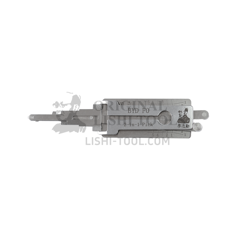 Lishi 2-in-1 (6-CUT) BYDF0 Tool for BYD F0 - Ignition, Door, and Trunk Lock Pick and Decoder