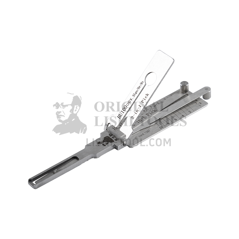 Lishi 2-in-1 (10-CUT) HU100(10) v.3 for New Cadillac - Ignition, Door, and Trunk Lock Pick and Decoder