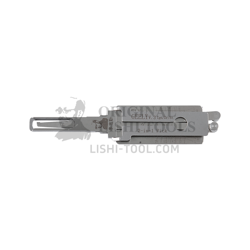 Lishi 2-in-1 (8-CUT) GEELY for Geely 1st Gen, Emgrand EC820 - Ignition, Door, and Trunk Lock Pick and Decoder
