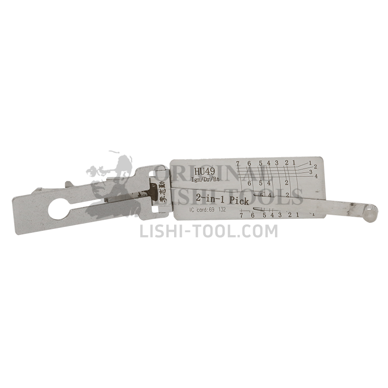 Lishi 2-in-1 (7-CUT) HU49 Tool for Older Jetta, Santana - Lock Pick and Decoder - Ignition Lock, Door Lock, Trunk