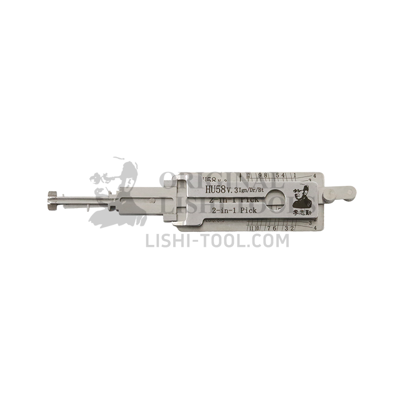 Lishi 2-in-1 (6-CUT) HU58 v.3 for BMW 3 Series - Ignition Lock, Door Lock, Trunk Pick and Decoder