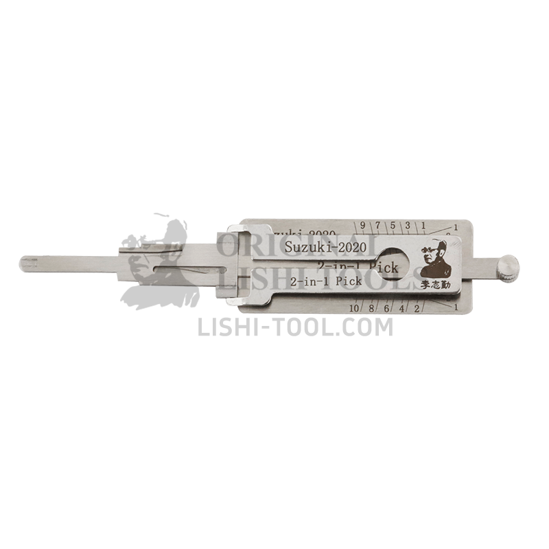 Lishi 10-CUT SUZUKI-2020 2-in-1 Picking and Decoding Tool for Suzuki Ignition Lock, Door Lock, Trunk, Anti-Glare