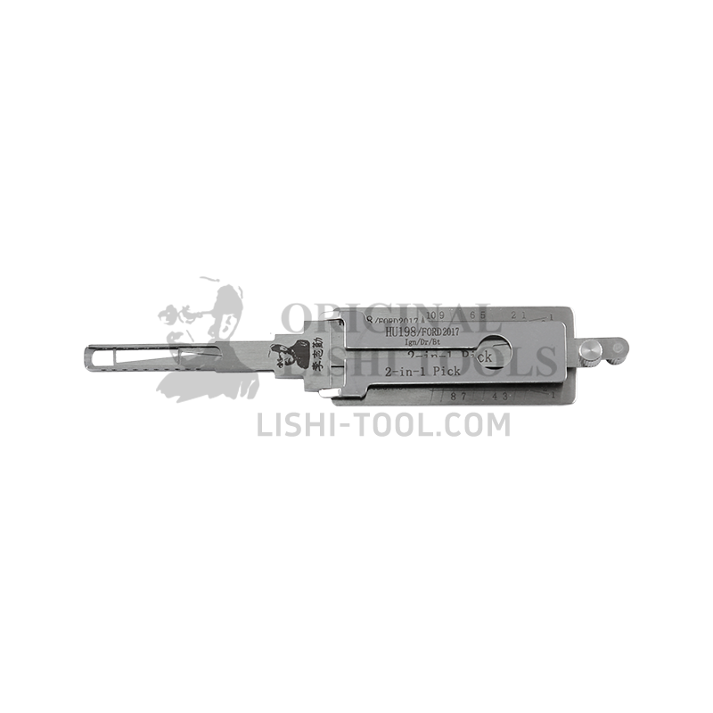 Lishi 2-in-1 (10-CUT) HU198/FORD2017 for 2018+ New Focus - Ignition, Door, and Trunk Lock Pick and Decoder