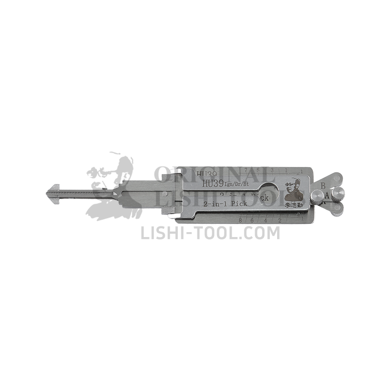 Lishi 2-in-1 (8-CUT) HU39 for Older Mercedes - Ignition Lock, Door Lock, Trunk Pick and Decoder