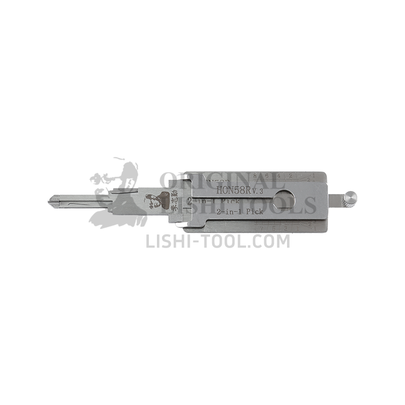 Lishi 2-in-1 (8-CUT) HON58R Tool for Honda - Door Lock Pick and Decoder