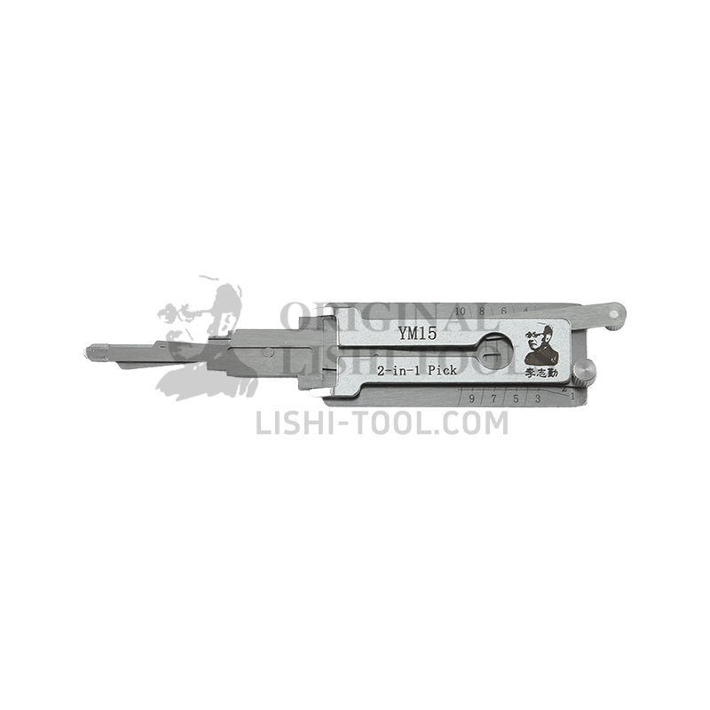 Lishi 2-in-1 10-CUT YM15 Lock Pick and Decoder Tool - Multifunctional Unlocking Solution for Mercedes, Ford, and Volkswagen Vehicles
