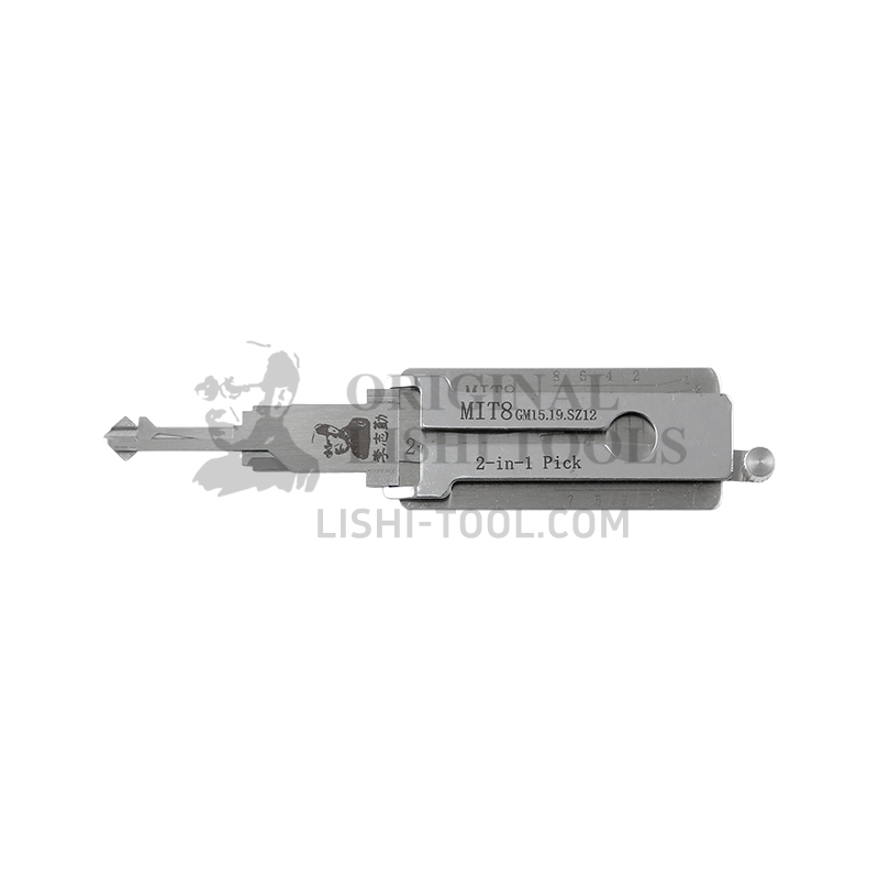 Lishi 2-in-1 (8-CUT) MIT8 (GM15 GM19 SZ12) Tool for Mitsubishi - Door, Trunk Lock Pick and Decoder