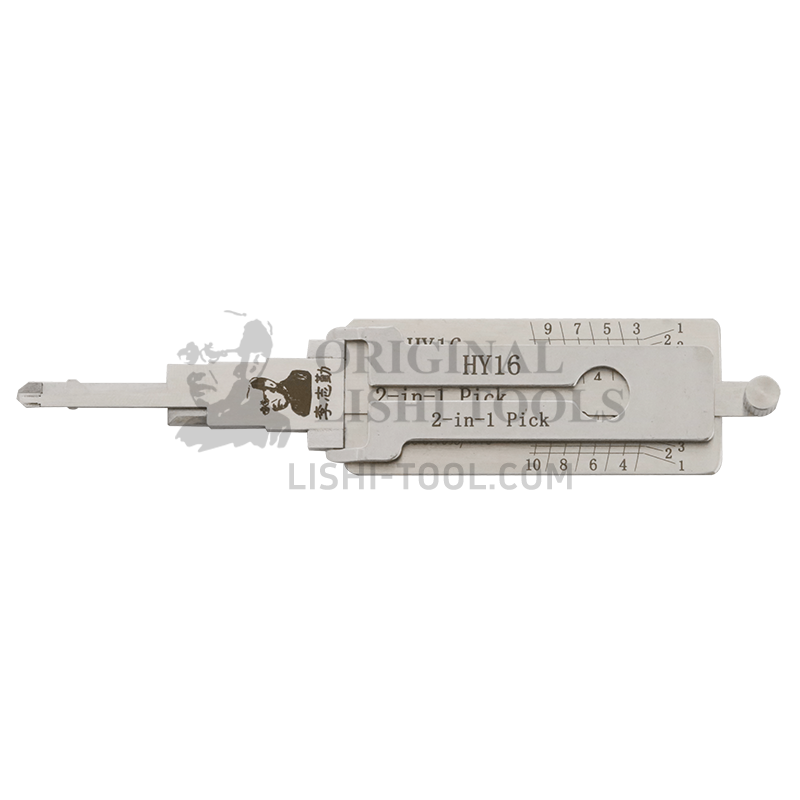 Lishi 2-in-1 (10-CUT) HY16 Tool for Hyundai, Kia - Lock Pick and Decoder - Door Lock