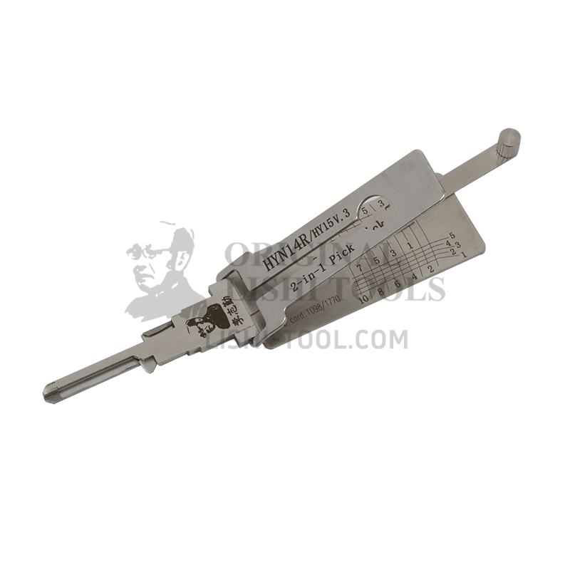 Lishi 2-in-1 (10-CUT) HY15 Tool for Hyundai, Kia - Lock Pick and Decoder - Ignition Lock, Door Lock, Trunk