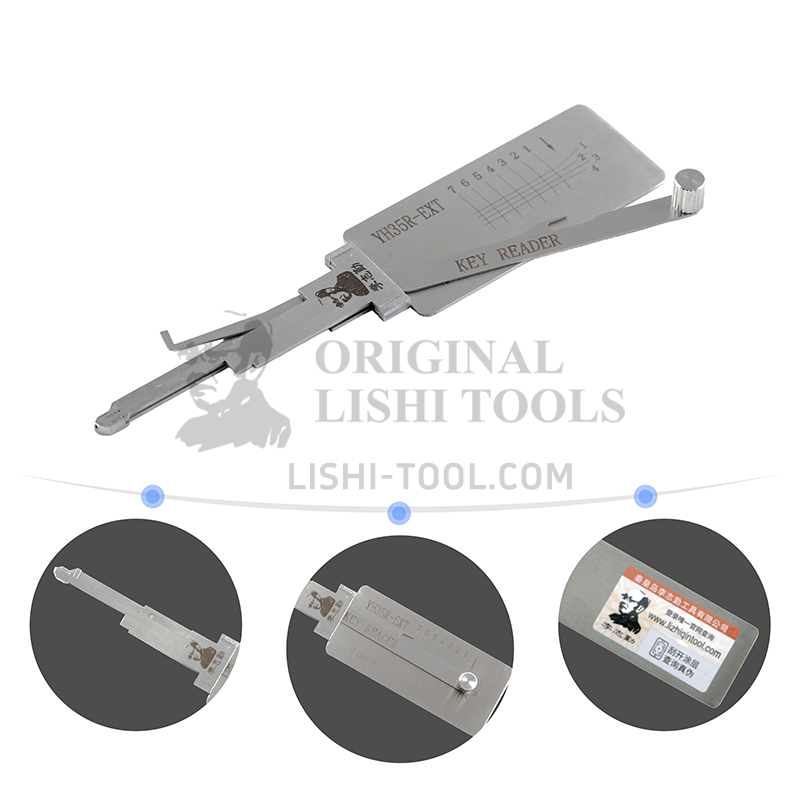 Original Lishi 7-CUT YH35R-EXT Direct Read 2-in-1 Decoder - Special Tool for Yamaha Motorcycle Ignition Locks