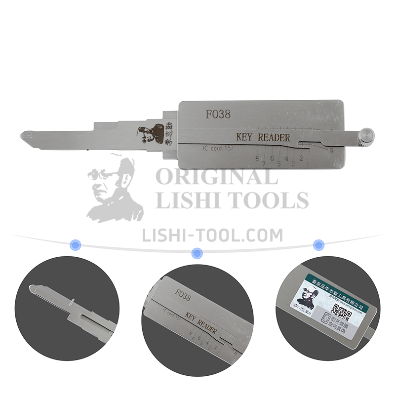 Lishi 2-in-1 (8-CUT) FO38 Tool for Ford - Ignition and Door Lock Pick and Decoder