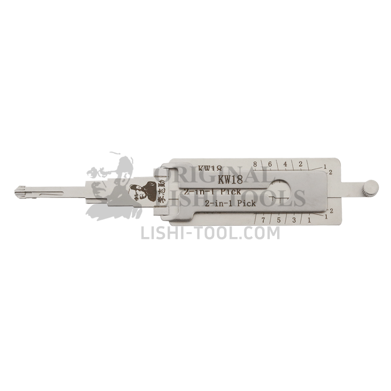 Lishi 2-in-1 (8-CUT) KW18 Tool for Kawasaki - Lock Pick and Decoder - Ignition Lock/Anti-Glare