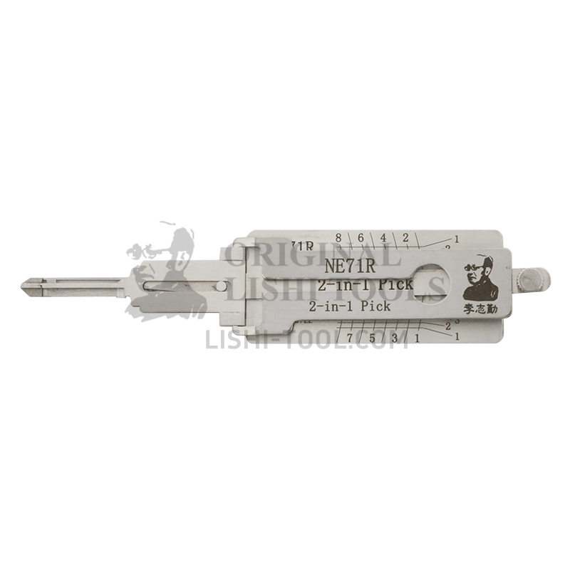 Lishi 2-in-1 (10-CUT) NE71R Tool for Honda, Land Rover, MG - Door Lock Pick and Decoder