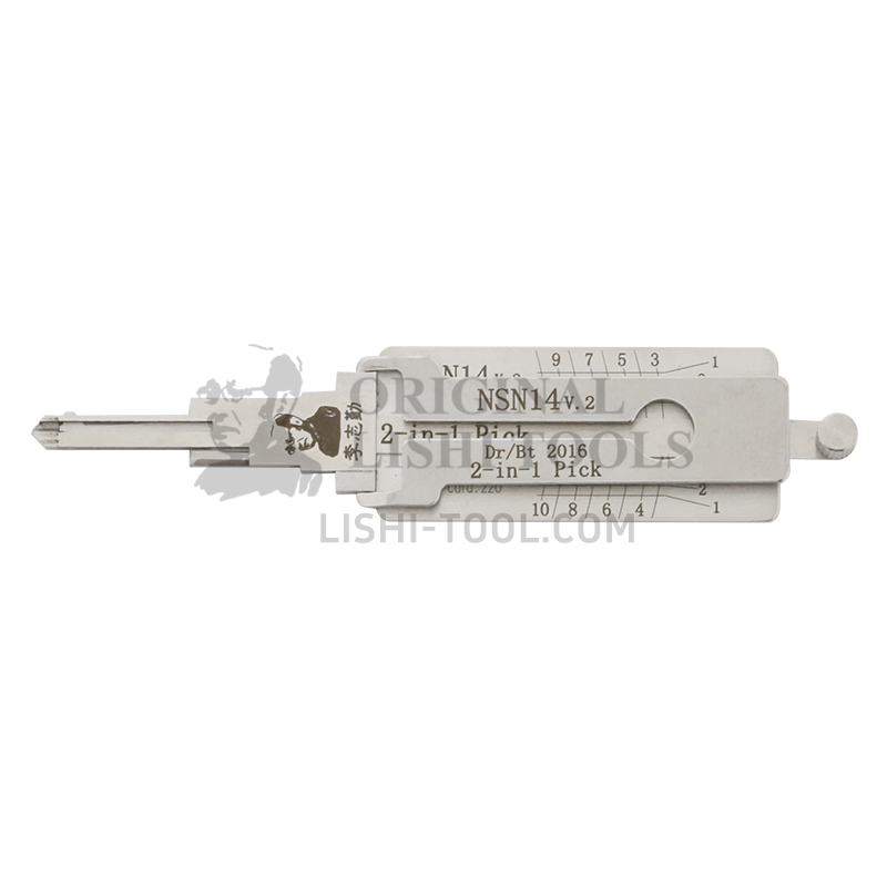 Lishi 2-in-1 (10-CUT) NSN14v.3 Tool for Nissan, Infiniti, Subaru - Lock Pick and Decoder