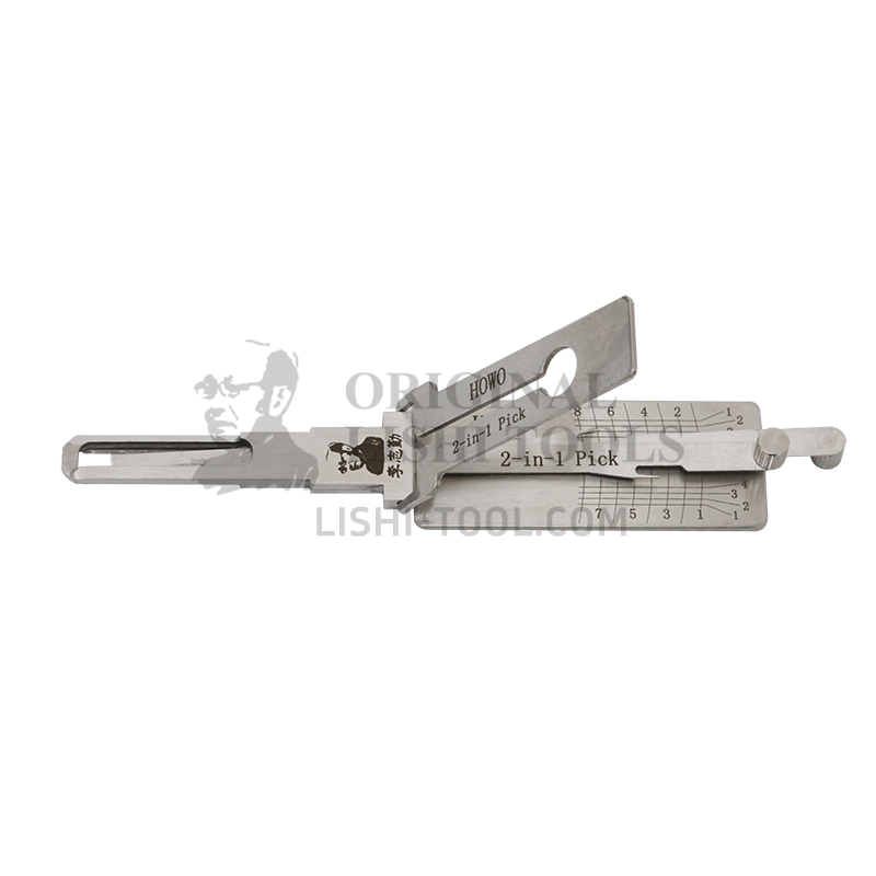 Lishi 2-in-1 (8-CUT) HOWO for HOWO Trucks - Ignition and Door Lock Pick and Decoder