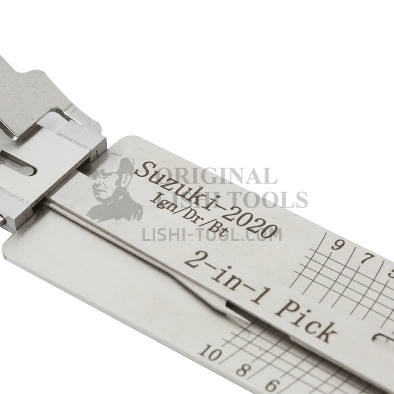 Lishi 10-CUT SUZUKI-2020 2-in-1 Picking and Decoding Tool for Suzuki Ignition Lock, Door Lock, Trunk, Anti-Glare