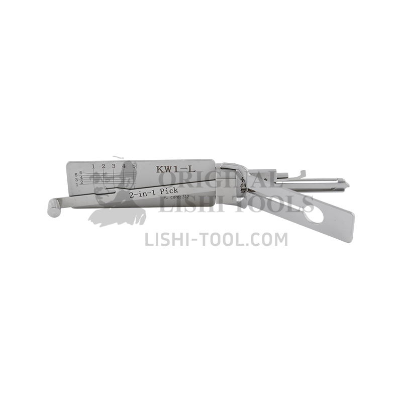 Lishi Tool (5-CUT) KW1-L-Left Groove 2-in-1 Pick and Decoder for Kwikset Residential Locks / Door Lock / Anti-Glare