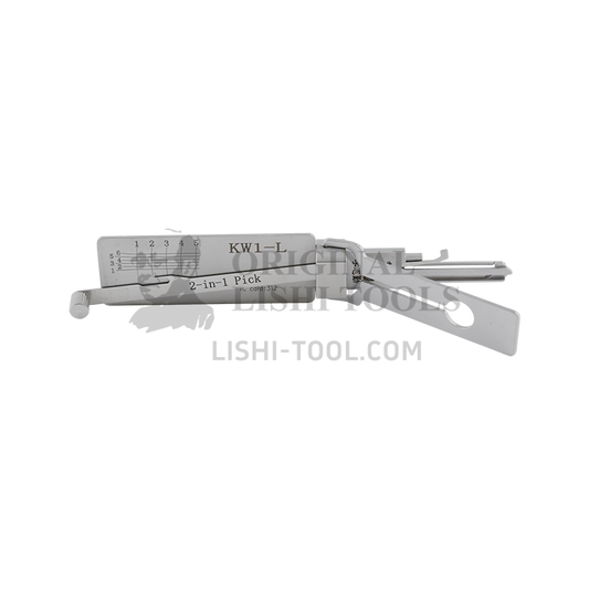 Lishi Tool (5-CUT) KW1-L-Left Groove 2-in-1 Pick and Decoder for Kwikset Residential Locks / Door Lock / Anti-Glare