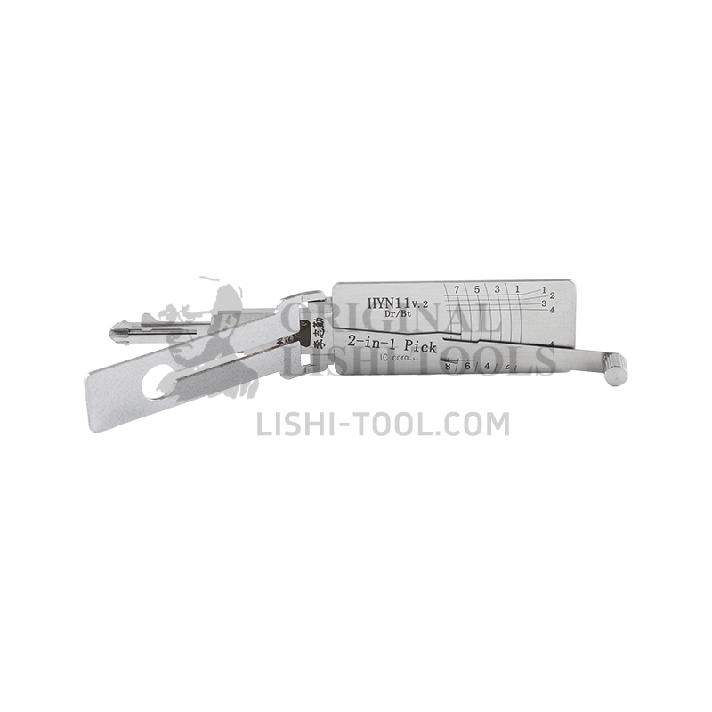 Lishi 2-in-1 (8-CUT) HYN11v.2 Tool for Hyundai and Kia - Lock Pick and Decoder for Door/Trunk Lock