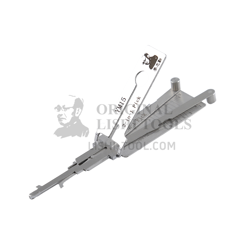 Lishi 2-in-1 10-CUT YM15 Lock Pick and Decoder Tool - Multifunctional Unlocking Solution for Mercedes, Ford, and Volkswagen Vehicles