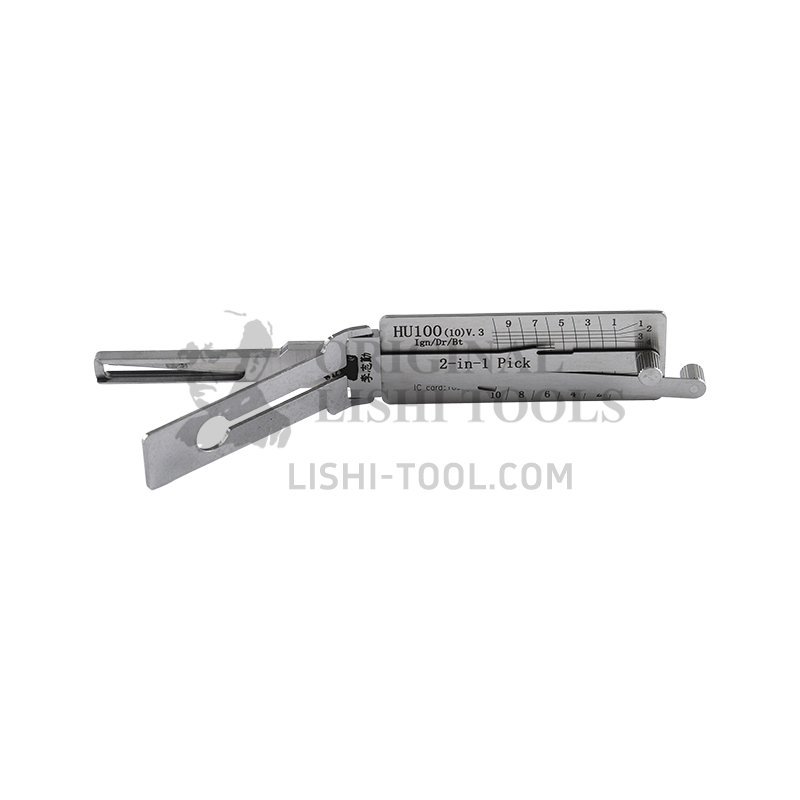 Lishi 2-in-1 (10-CUT) HU100(10) v.3 for New Cadillac - Ignition, Door, and Trunk Lock Pick and Decoder