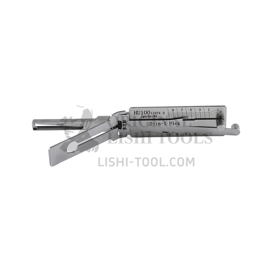 Lishi 2-in-1 (10-CUT) HU100(10) v.3 for New Cadillac - Ignition, Door, and Trunk Lock Pick and Decoder