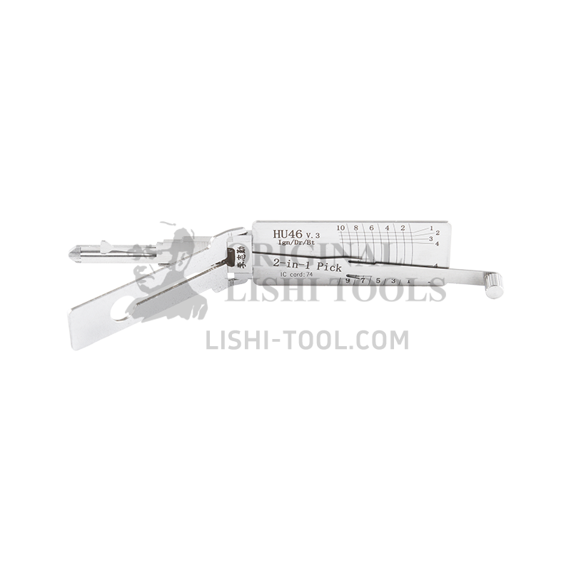 Lishi 2-in-1 (10-CUT) HU46v.3 Tool for Opel, Astra - Lock Pick and Decoder - Ignition Lock, Door Lock, Trunk