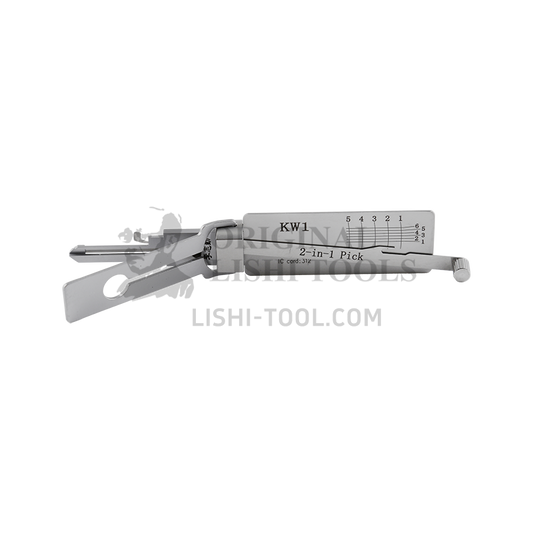 Lishi 2-in-1 KW1 5-CUT Right Groove Kwikset Door Lock Decoder & Pick Tool: Reliable Locksmithing Solution