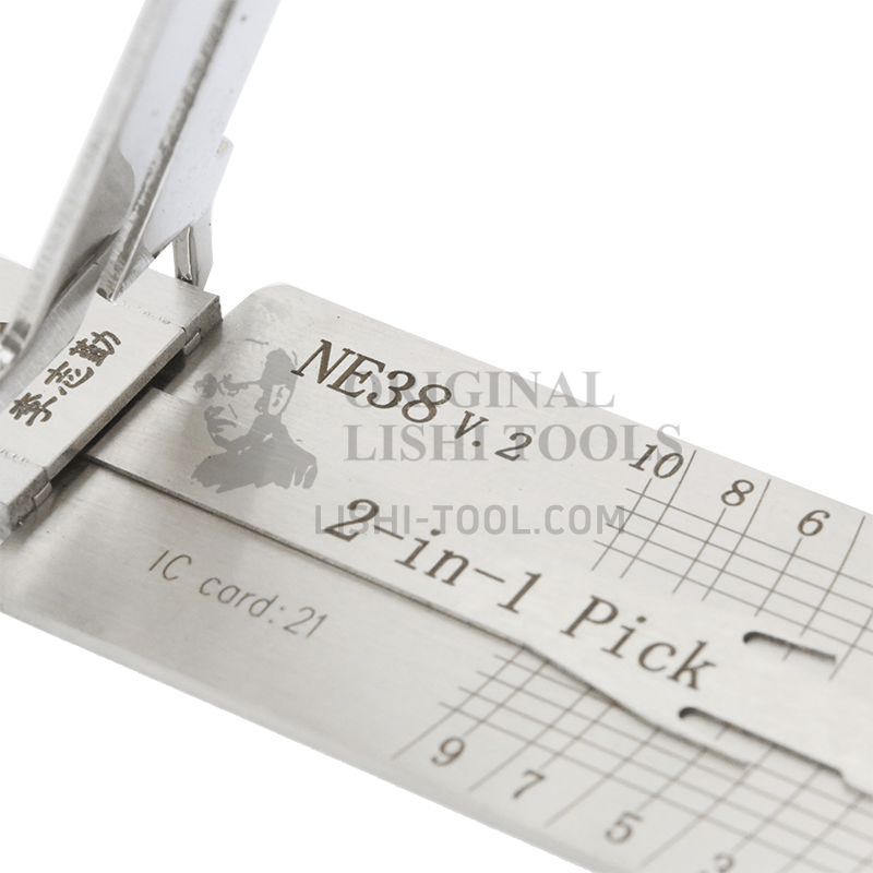 Lishi 2-in-1 (10-CUT) NE38v.2 Tool for Rover, MG, Land Rover - Door Lock Pick and Decoder