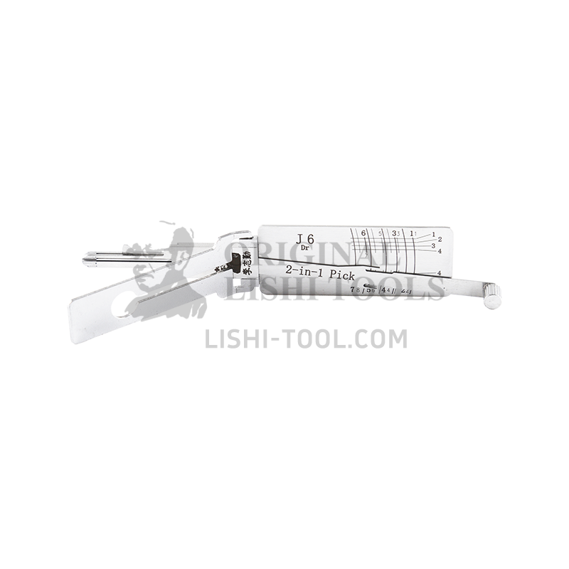 Lishi 2-in-1 (7-CUT) J6 Tool for Jiefang J6 - Lock Pick and Decoder - Door Lock/Anti-Glare