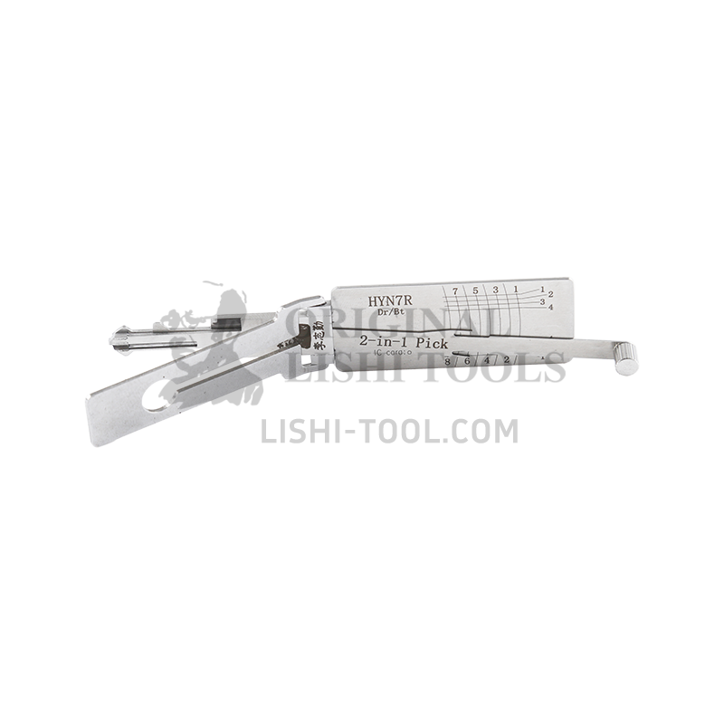 Lishi 2-in-1 (8-CUT) HYN7R Tool for Hyundai - Lock Pick and Decoder - Door Lock Trunk