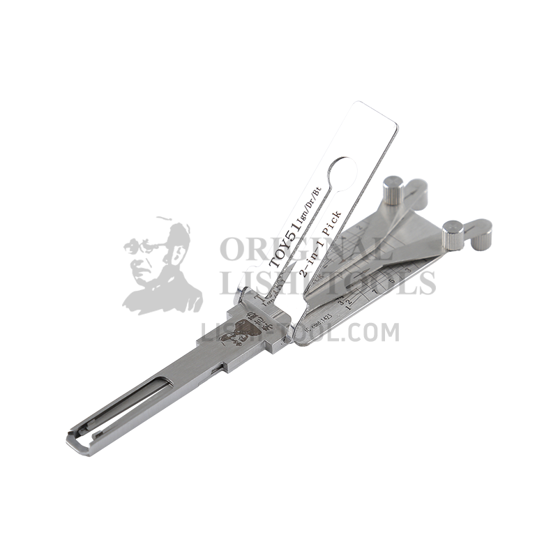 Lishi 2-in-1 (8-CUT) TOY51 Tool for Shaanxi DeLong, Hongyan Jie Shi, and Leopard CS10 - Ignition, Door, and Trunk Lock Pick and Decoder