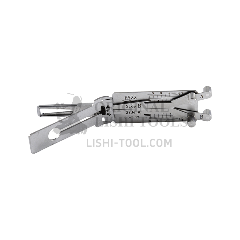 Lishi 2-in-1 (6-CUT) HY22 for Hyundai, KIA - Ignition Lock, Door Lock, Trunk, Anti-glare Pick and Decoder
