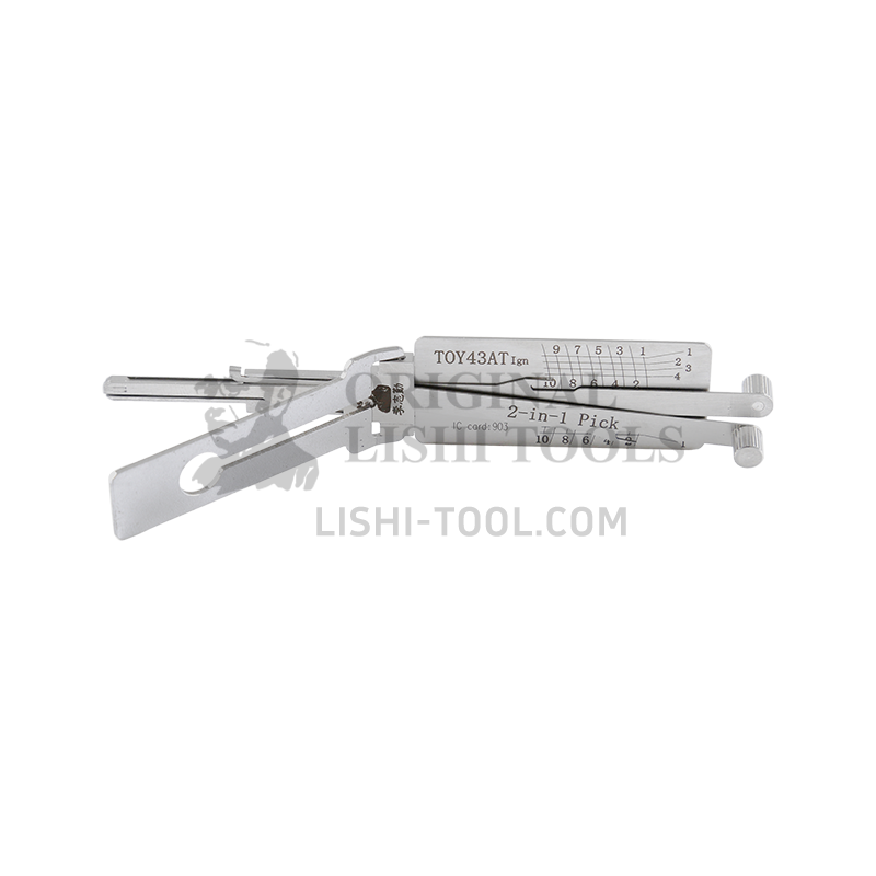 Lishi 2-in-1 (10-CUT) TOY43AT Pick and Decoder Tool: Suitable for Toyota Ignition Locks