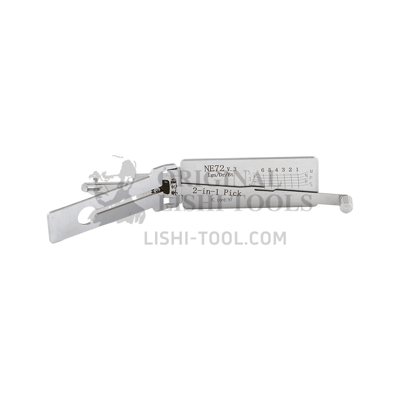 Lishi 2-in-1 (6-CUT) NE72 v.3 Tool for Peugeot, Citroën, Renault - Ignition, Door, Trunk Lock Pick and Decoder