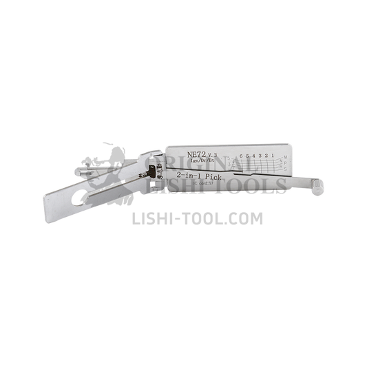 Lishi 2-in-1 (6-CUT) NE72 v.3 Tool for Peugeot, Citroën, Renault - Ignition, Door, Trunk Lock Pick and Decoder