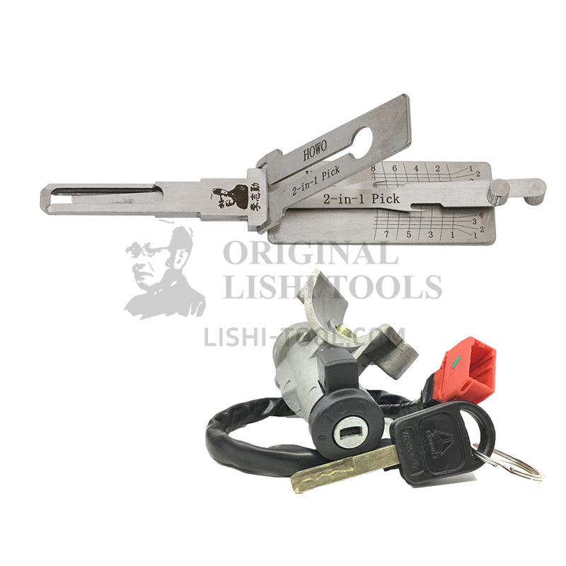 Lishi 2-in-1 (8-CUT) HOWO for HOWO Trucks - Ignition and Door Lock Pick and Decoder
