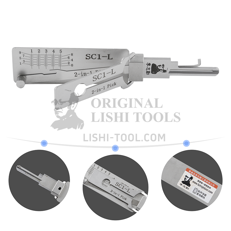 Lishi 2-in-1 5-SC1-L Left Groove Schlage Residential Lock Decoder & Pick Tool: Precision Locksmithing Aid