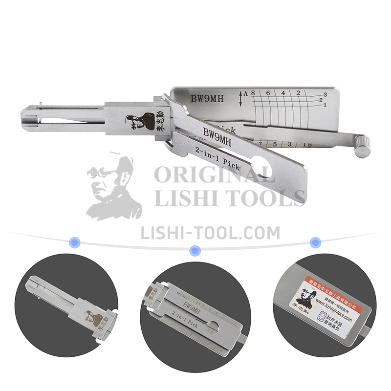 Lishi 2-in-1 (8-CUT) BW9MH for BMW C400X, C400GT - Ignition and Rear Compartment Lock Pick and Decoder