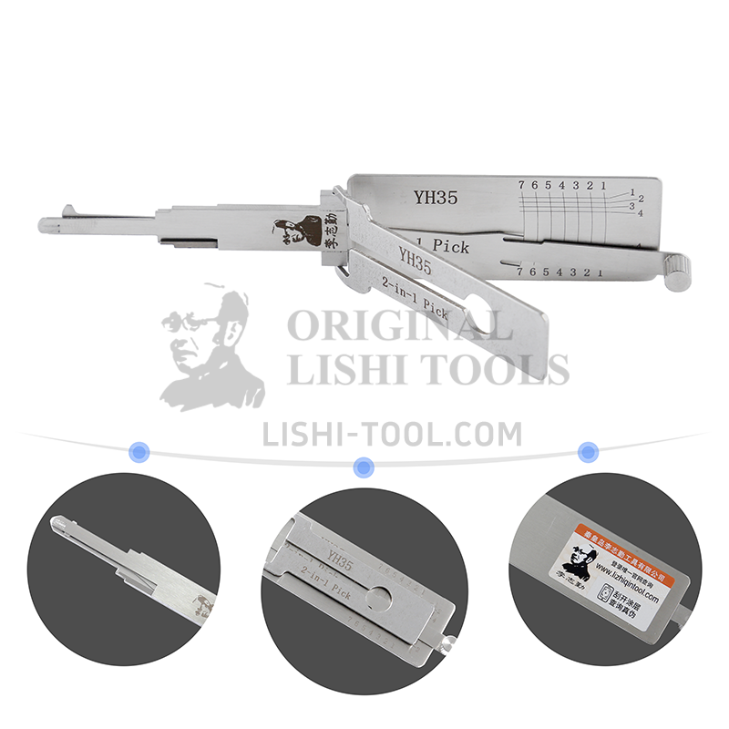 Lishi 7-CUT YH35 2-in-1 Pick and Decoder Tool - Designed for Yamaha Motorcycle Ignition Locks / Anti-Glare