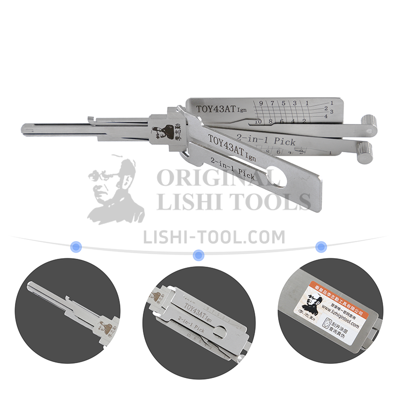 Lishi 2-in-1 (10-CUT) TOY43AT Pick and Decoder Tool: Suitable for Toyota Ignition Locks