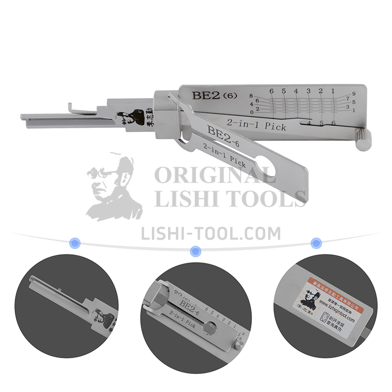 Lishi 2-in-1 7-CUT BE2-6 BEST Lock Decoder and Picker: Essential Locksmith Utility