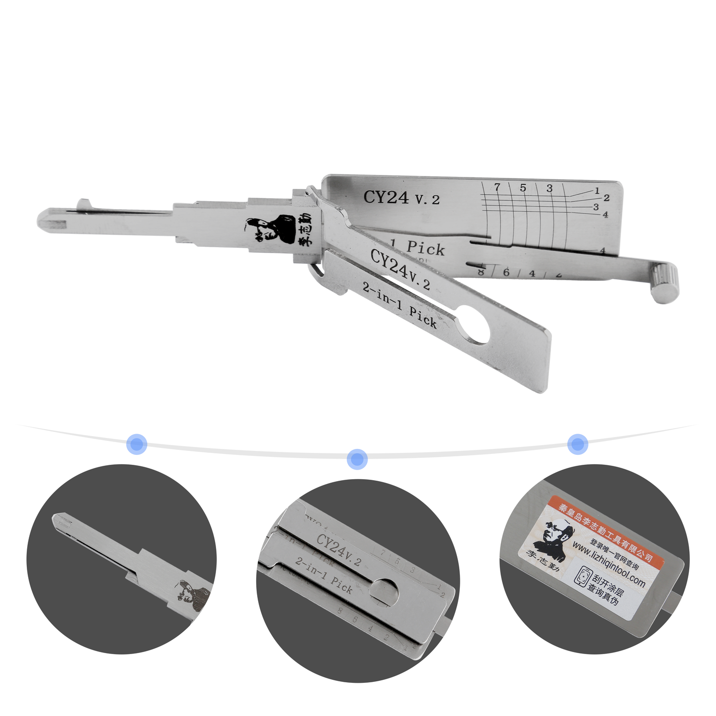 Lishi Tools(7-CUT) CY24 v.2 2-in-1 Pick & Decoder for Dodge, Jeep, Chrysler Door Locks