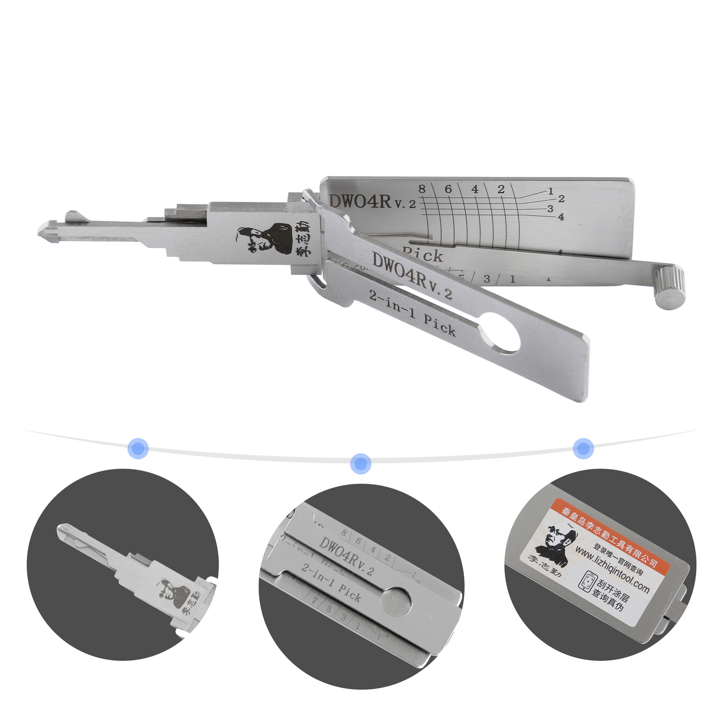 Lishi Tools(8-CUT) DWO4R 2-in-1 Pick & Decoder for Buick Excelle, Sail, Joy Ignition Locks
