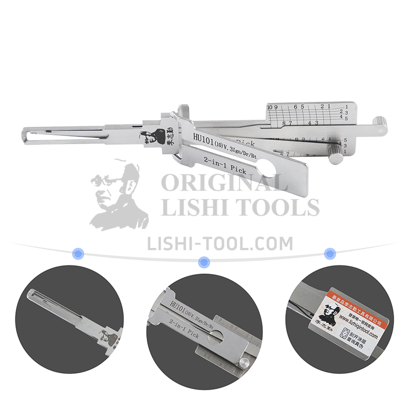 Lishi 2-in-1 (10-CUT) HU101 for Ford, Jaguar - Ignition, Door, and Trunk Lock Pick and Decoder