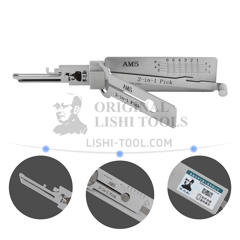 Lishi 2-in-1 AM5 Padlock Pick Tool: Efficient Unlocking and Lock Reading Solution