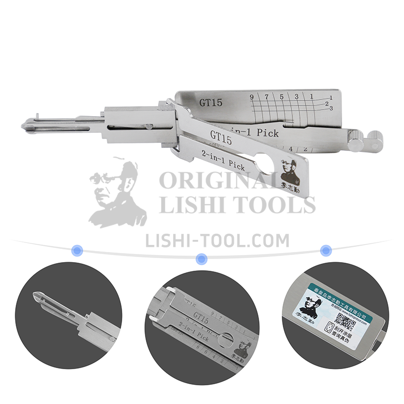 Lishi 2-in-1 (9-CUT) GT15 Tool for Fiat Palio - Lock Pick and Decoder