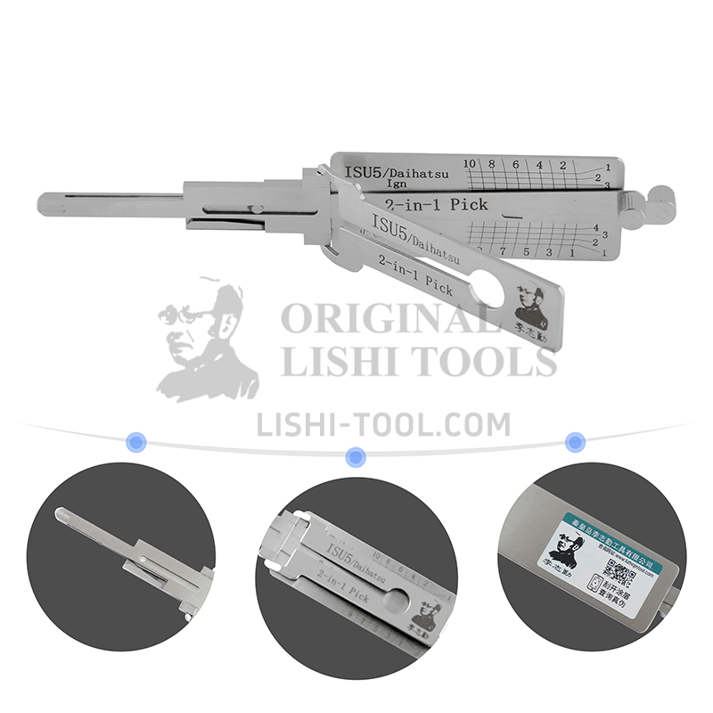 Lishi 2-in-1 (8-CUT) ISU5 Tool for Isuzu - Lock Pick and Decoder - Ignition Lock/Anti-Glare