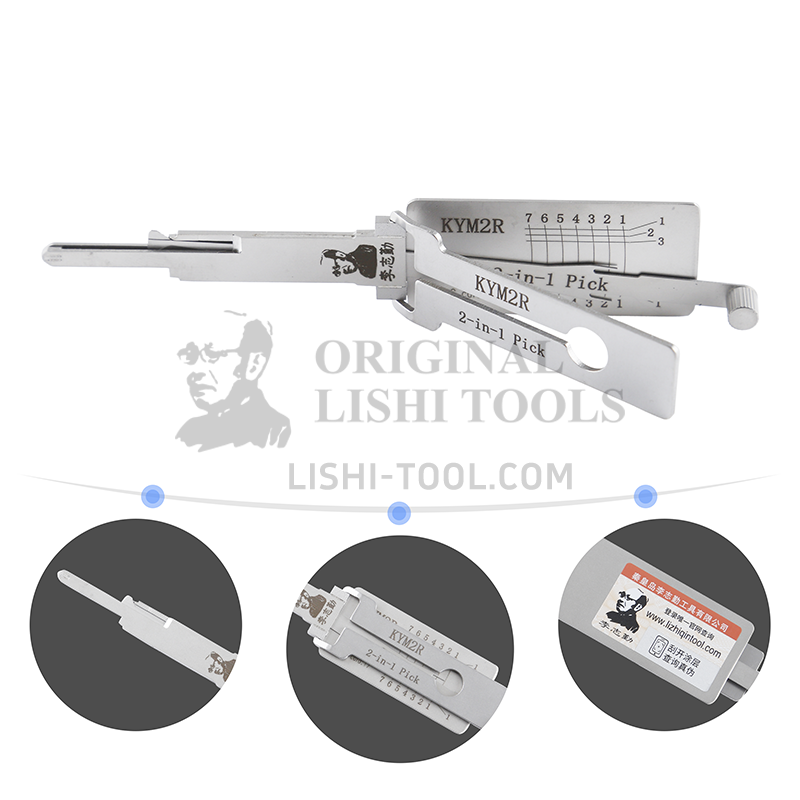 Lishi 2-in-1 (7-CUT) KYM2R-Right Tool for KYMCO - Lock Pick and Decoder - Ignition Lock/Anti-Glare